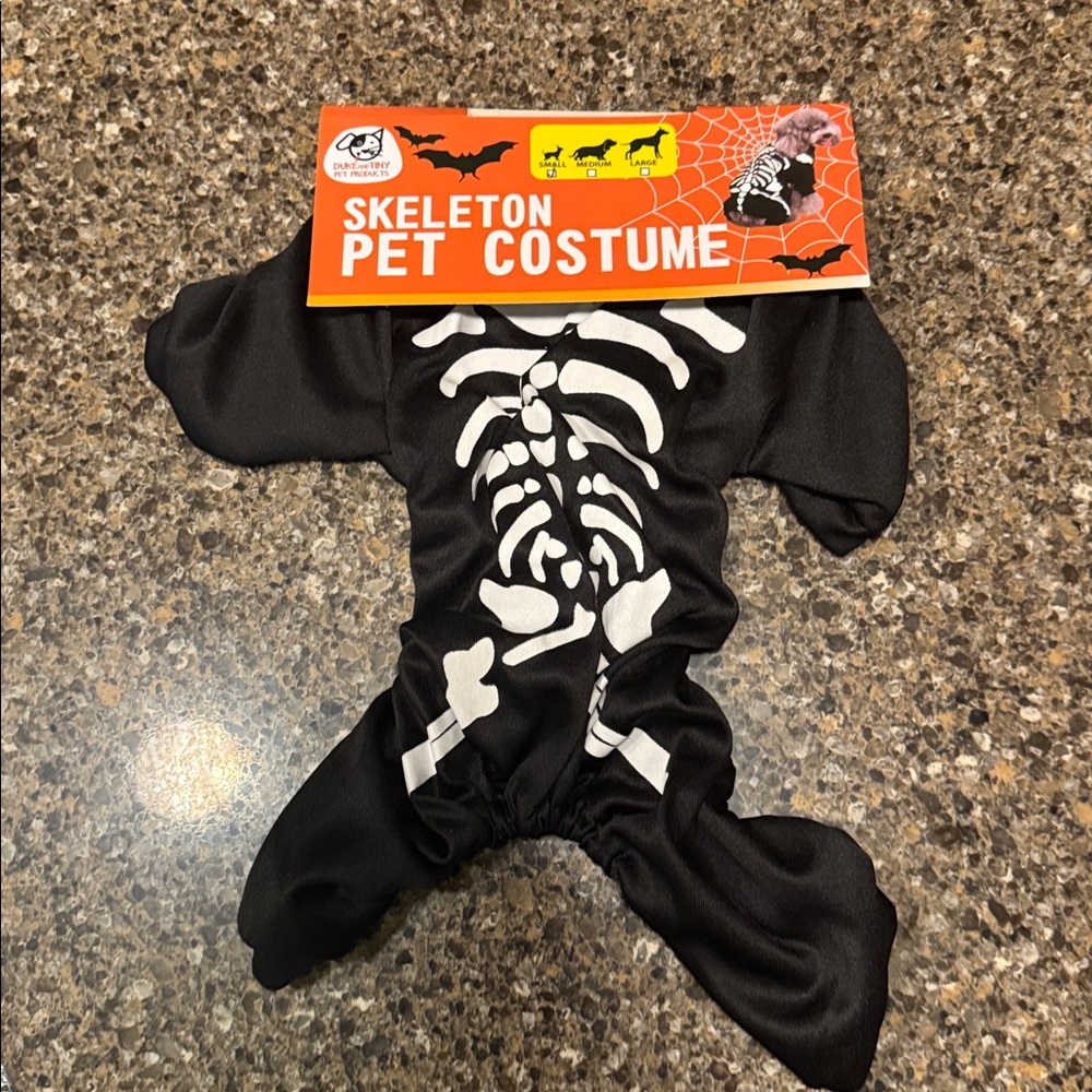 NEW Halloween Pet T-Shirt Black w/Skeleton Printed on it  - S & M available